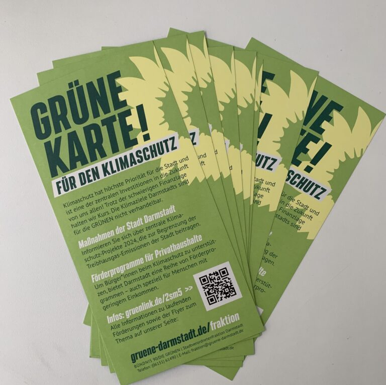 Unser neuer Flyer ist da: Grüne Karte! Für den Klimaschutz